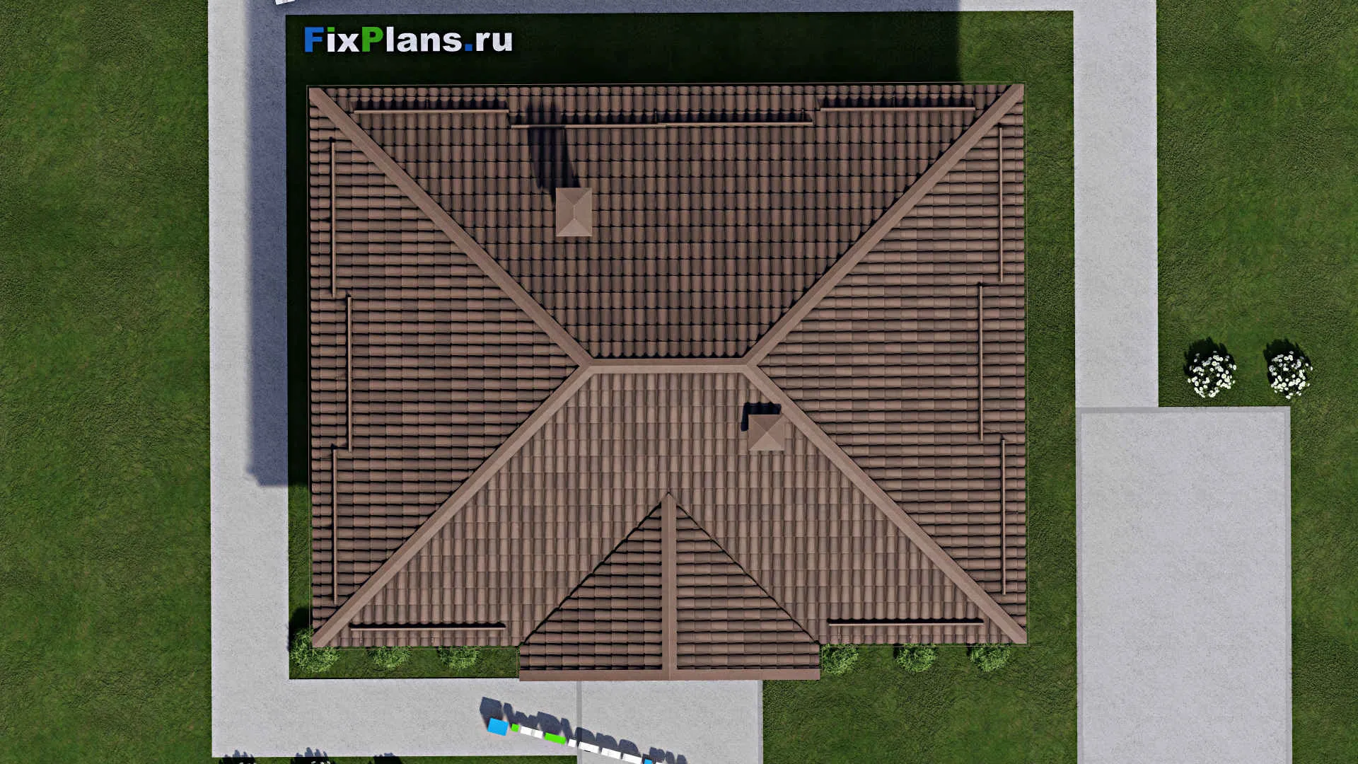 F-9629 - План одноэтажного дома 10 на 13, площадью 100 м² с 3 спальнями