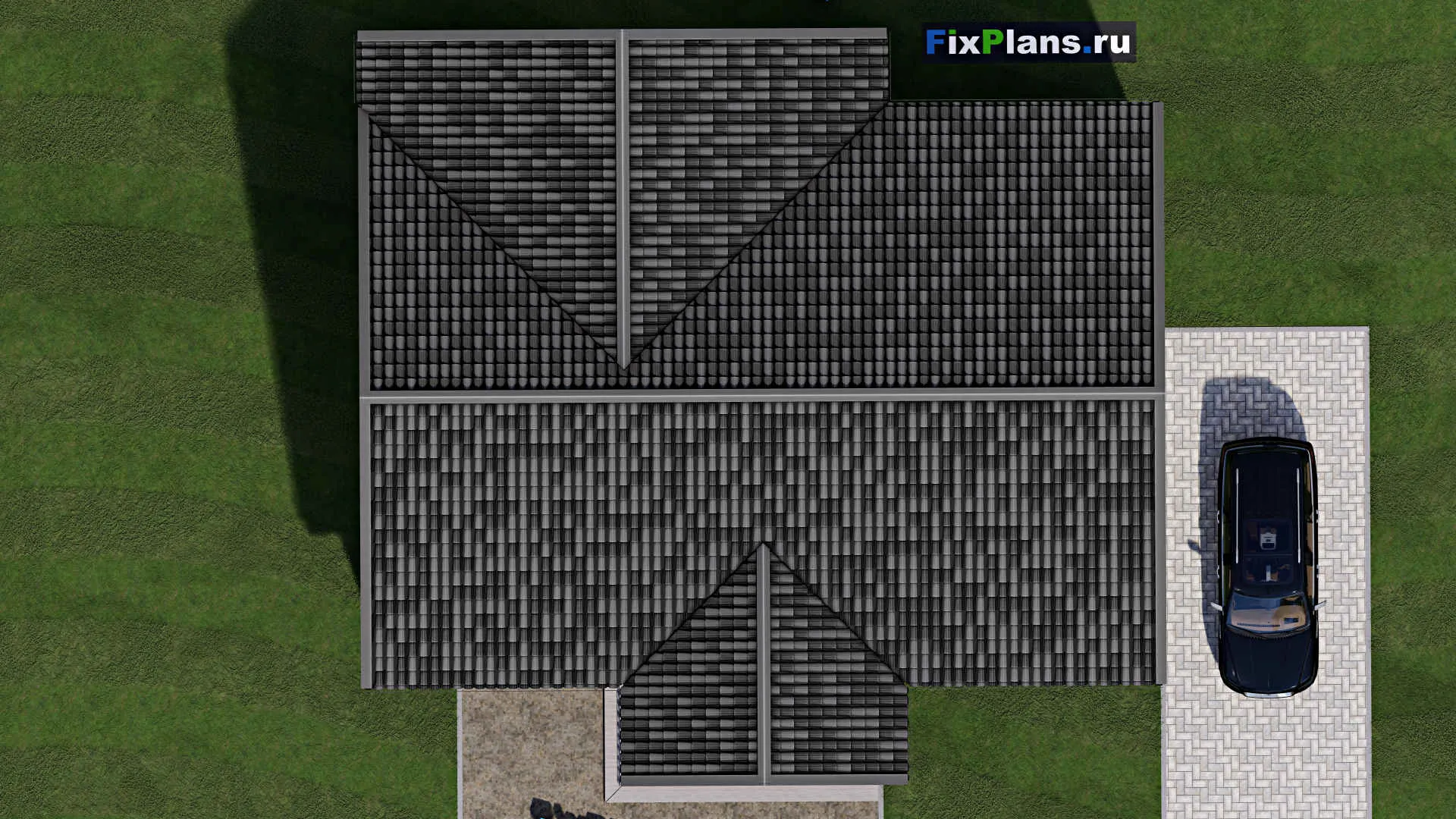 F-1007 - Проект дома с мансардой 12 на 15, площадью 230 м² с 6 спальнями