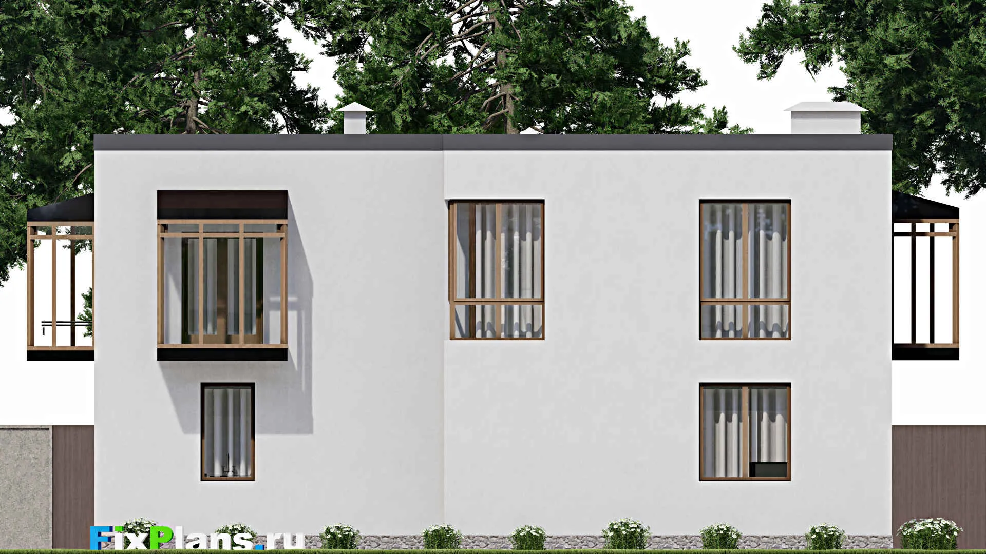 F-12311 - Проект двухэтажного дома 14 на 15, площадью 290 м² с 3 спальнями