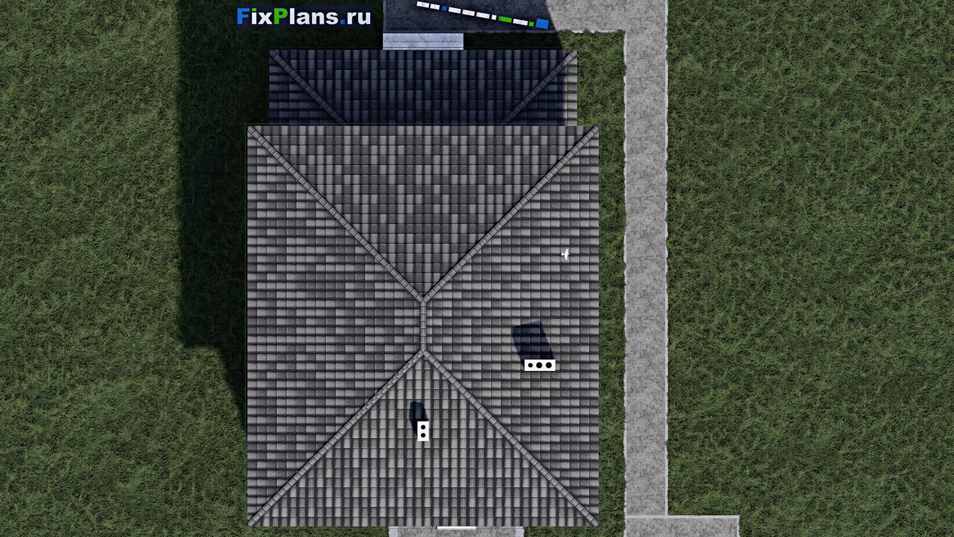 F-0800 - Планы двухэтажного дома 11 на 12, площадью 200 м² с террасой и 4 спальнями