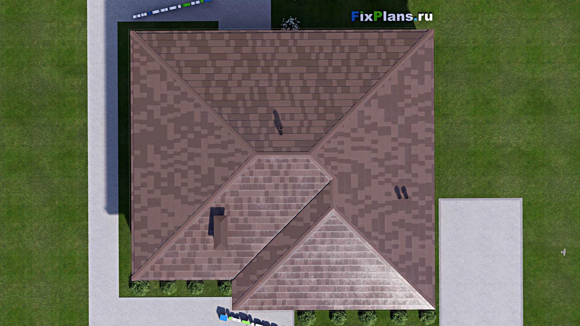 F-13985 - Проект одноэтажного дома 13 на 14, площадью 130 м² с террасой и 3 спальнями