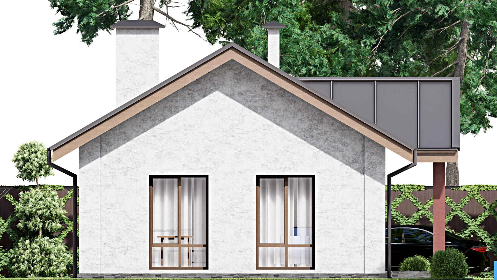 F-14093 - Проект одноэтажного дома 10 на 12, площадью 80 м² с 2 спальнями