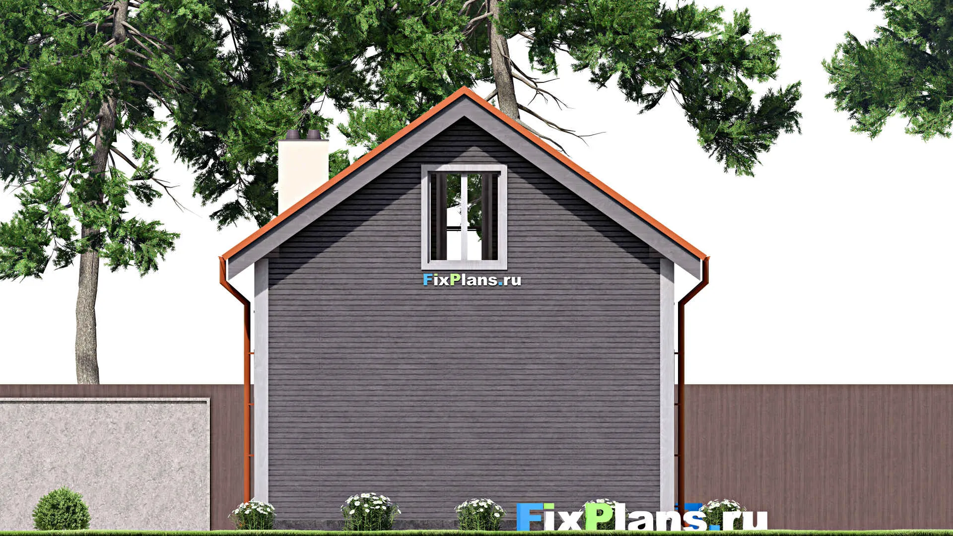 F-15308 - Проект бани 7 на 7, площадью 70 м² с комнатой отдыха, терассой и мансардой