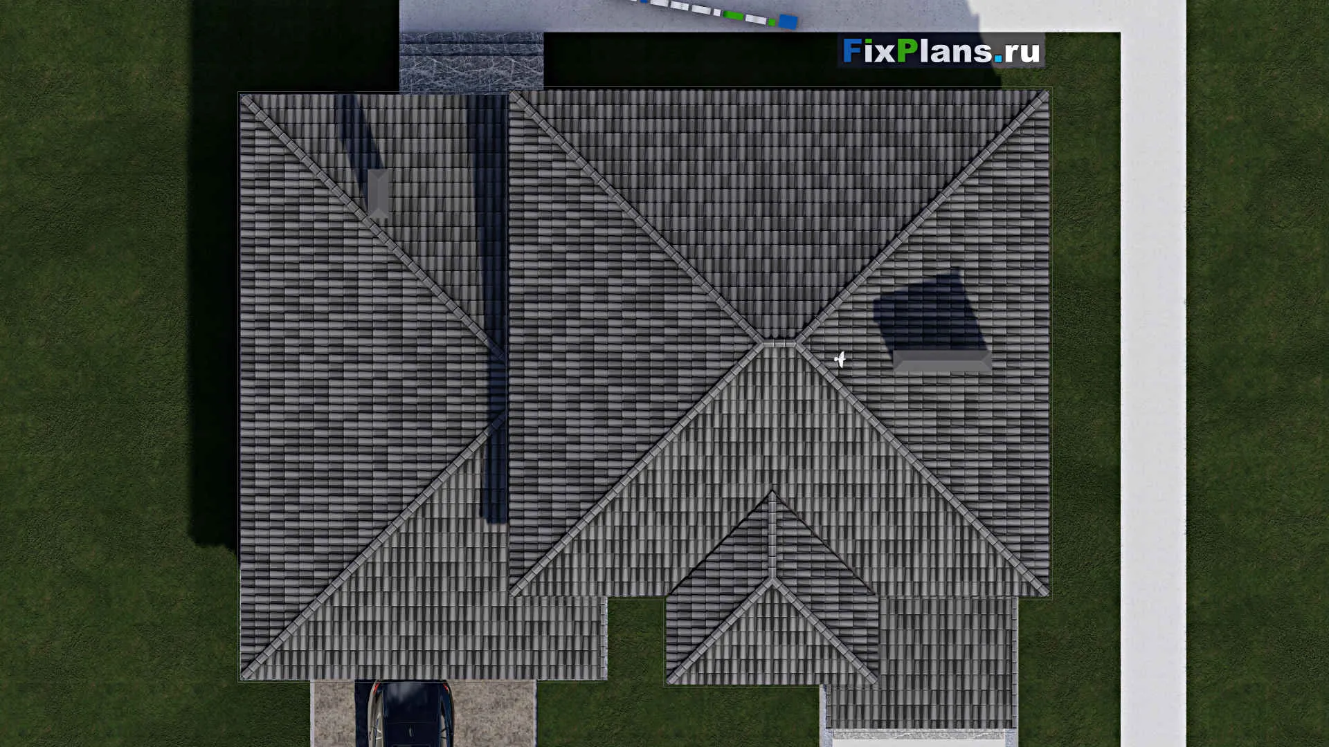 F-1772 - Планы двухэтажного дома 12 на 17, площадью 240 м² с террасой, гаражом на 2 машины и 4 спальнями