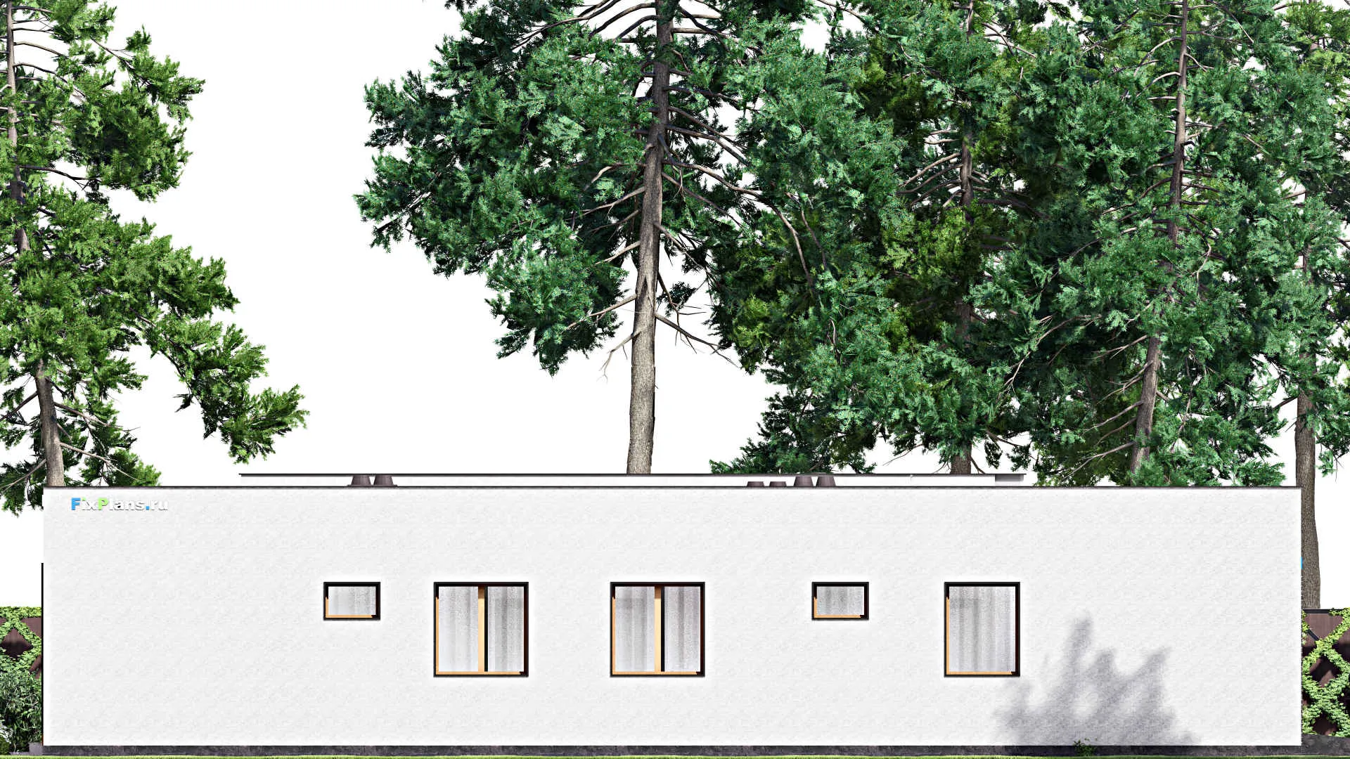 F-15776 - Проект одноэтажного дома 13 на 20, площадью 200 м² с террасой, гаражом на 2 машины и 3 спальнями