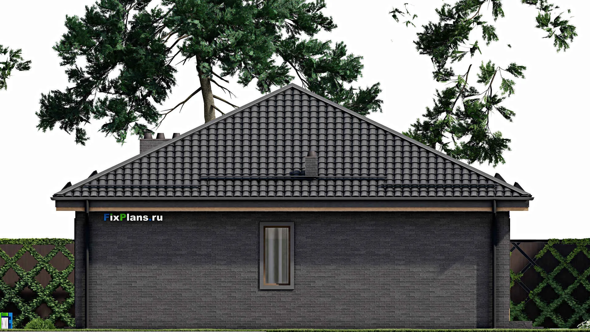 F-3977 - План одноэтажного дома 12 на 13, площадью 130 м² с 4 спальнями