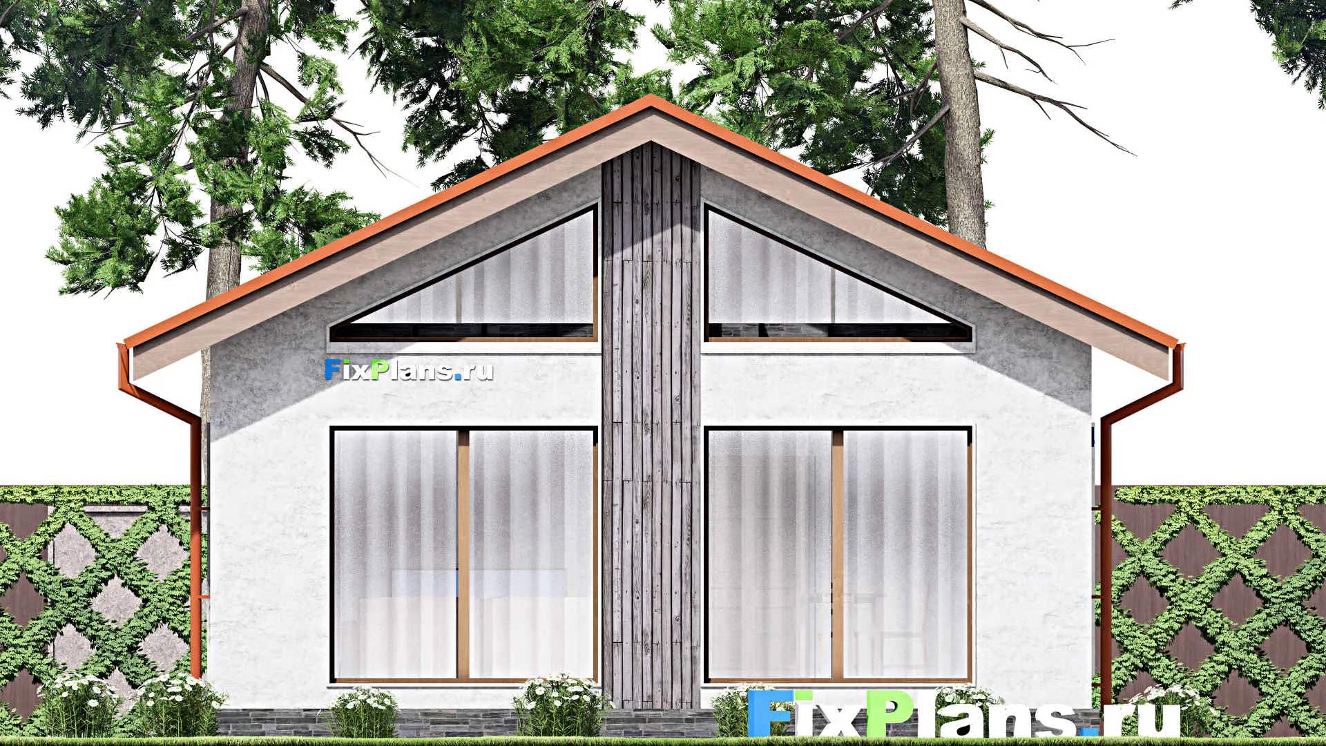 F-13427 - Проект одноэтажного дома 9 на 15, площадью 90 м² с 2 спальнями