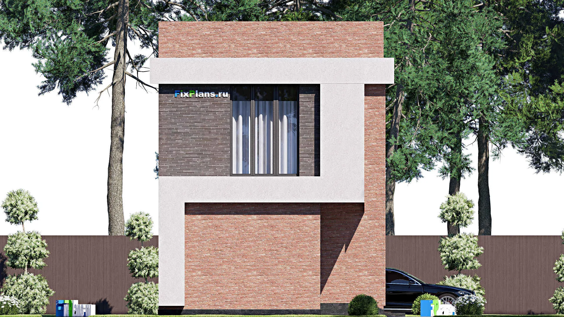 F-18449 - Проект двухэтажного дома 7 на 15, площадью 130 м² с балконом и 4 спальнями