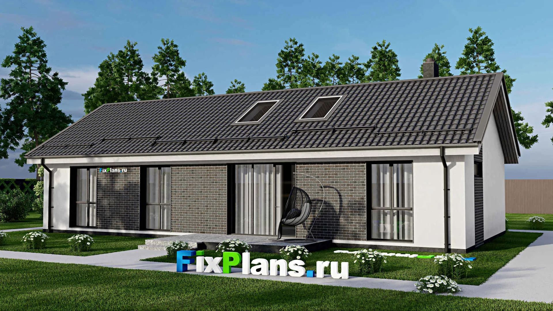 F-3329 - План одноэтажного дома 9 на 18, площадью 110 м² с 3 спальнями