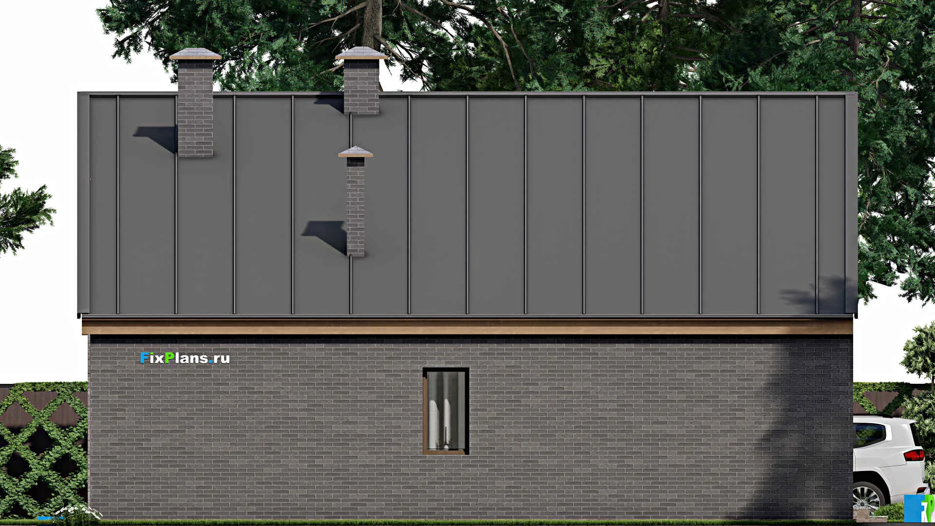 F-3455 - Проект одноэтажного дома 14 на 15, площадью 170 м² с террасой и 3 спальнями