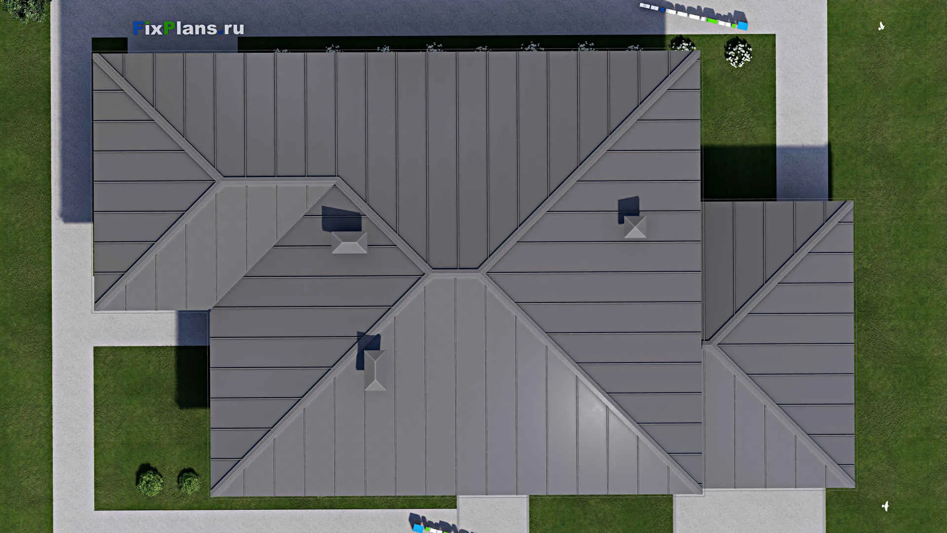 F-12329 - Проект одноэтажного дома 14 на 26, площадью 250 м² с террасой и 3 спальнями