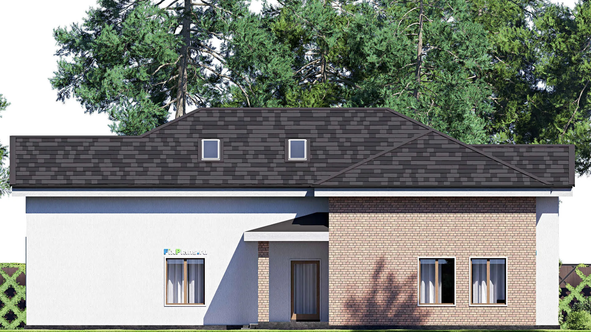 F-18620 - Проект одноэтажного дома 13 на 19, площадью 240 м² с 5 спальнями