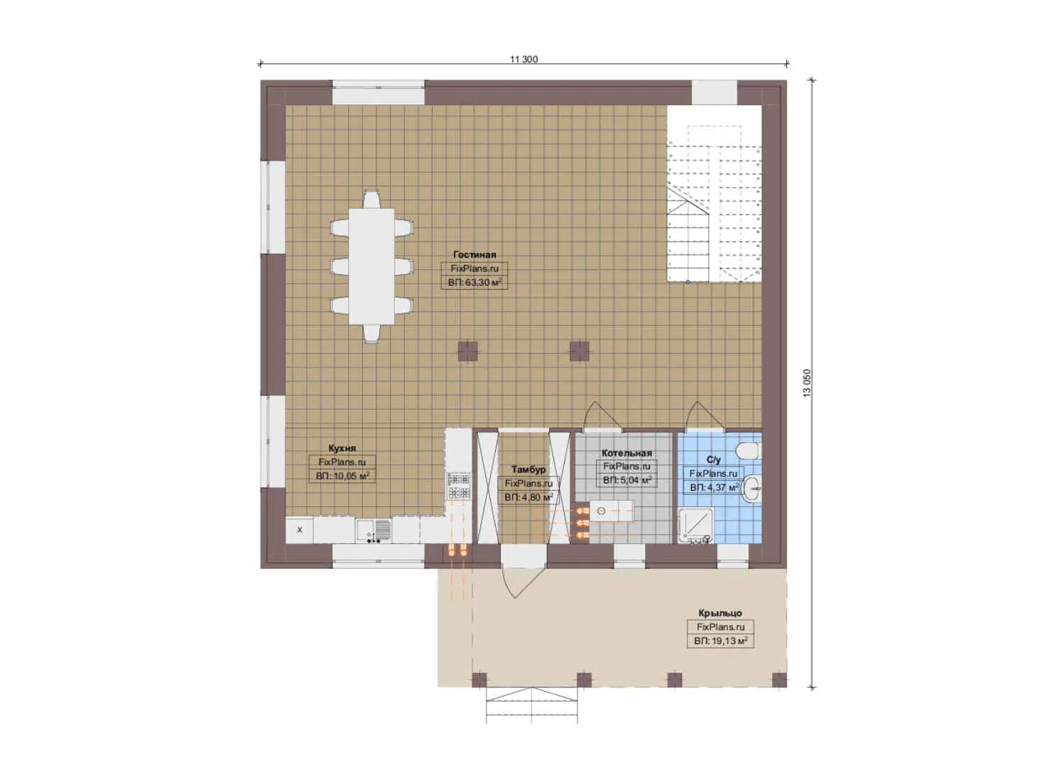 F-14147 - Планы двухэтажного дома 12 на 14, площадью 190 м² с 3 спальнями