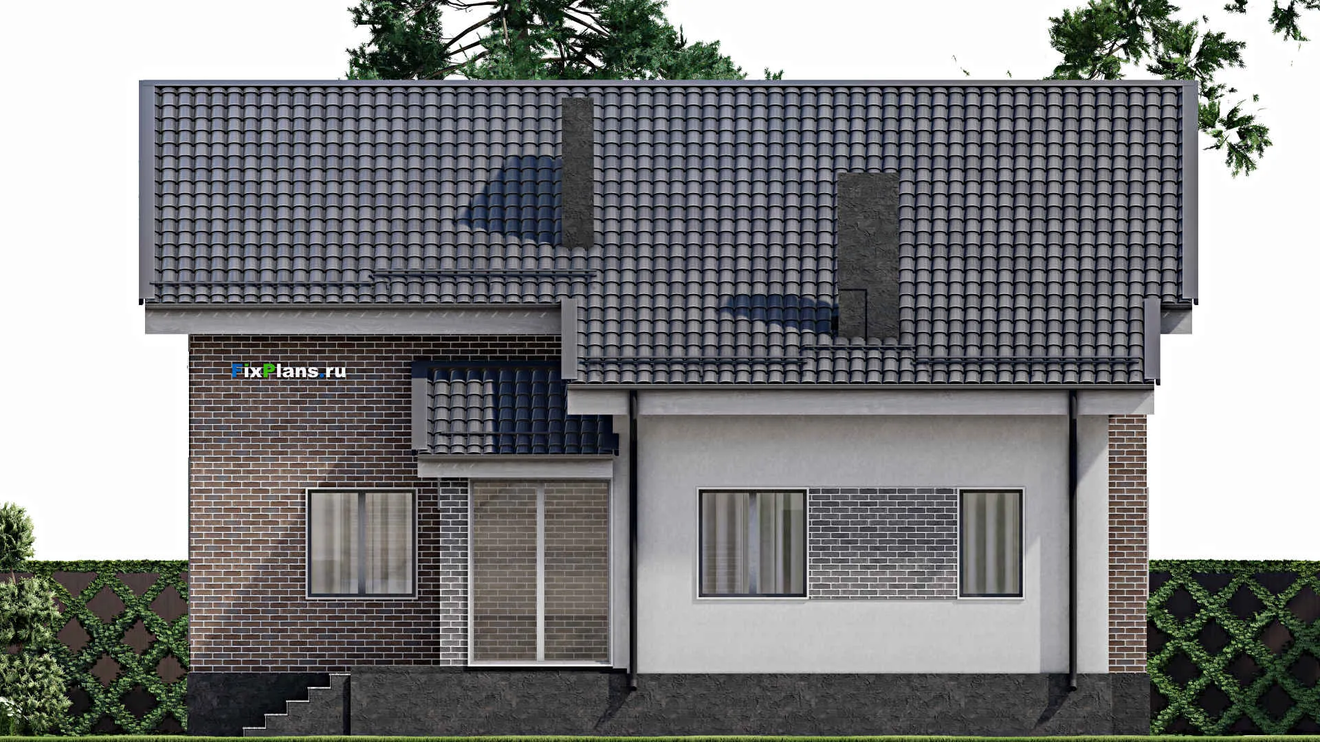 F-7442 - Проект дома с мансардой 11 на 13, площадью 150 м² с 4 спальнями