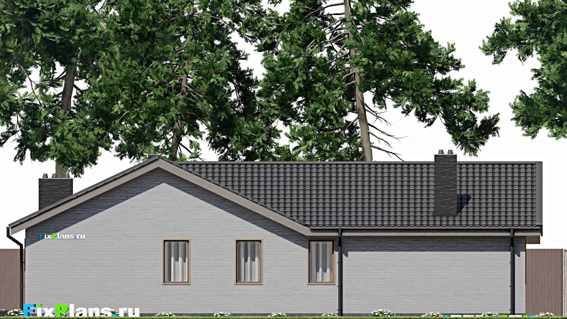 F-5066 - Проект одноэтажного дома 14 на 17, площадью 180 м² с баней и 3 спальнями