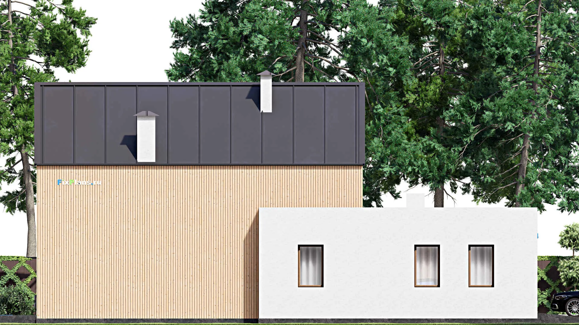 F-16316 - Проект дома с мансардой 15 на 20, площадью 410 м² с 3 спальнями