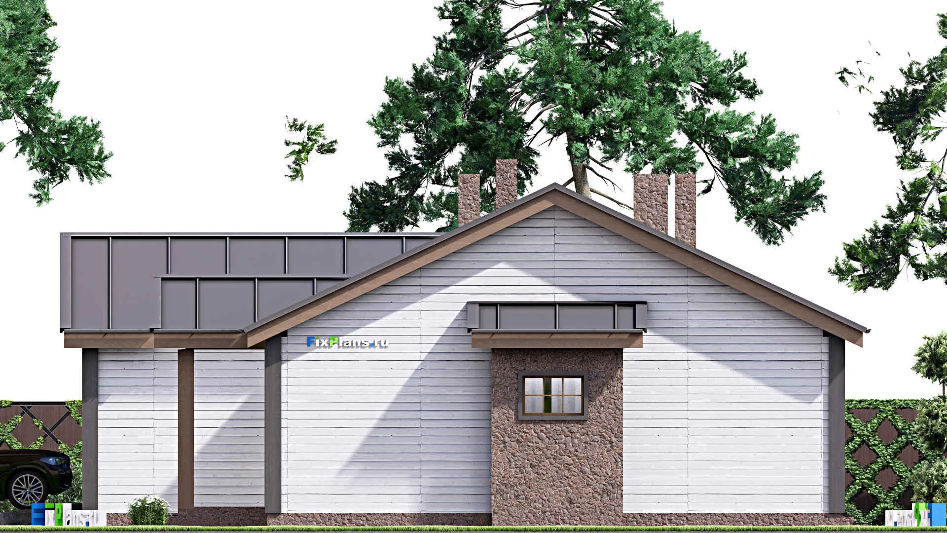 F-16397 - Проект одноэтажного дома 15 на 20, площадью 200 м² с 3 спальнями