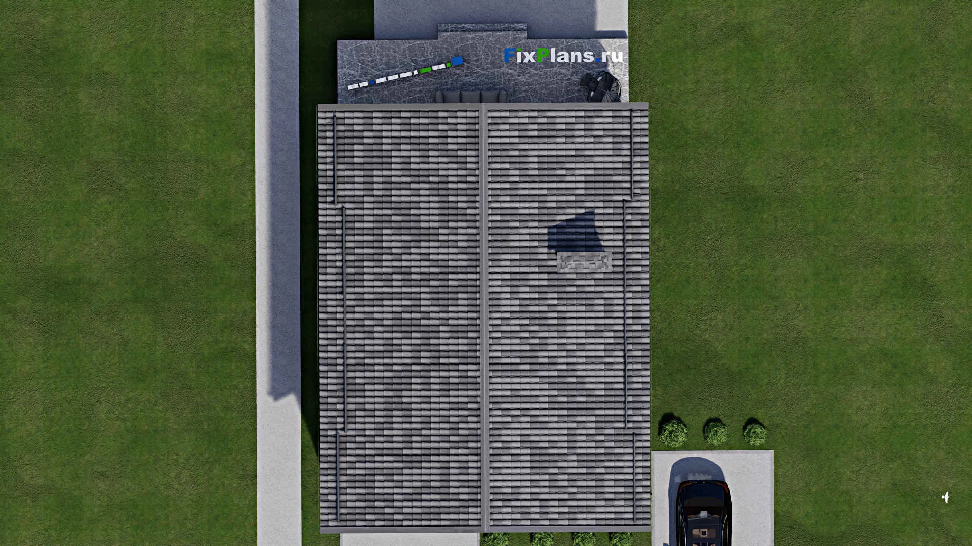 F-10637 - Проект дома с мансардой 10 на 17, площадью 210 м² с террасой и 5 спальнями