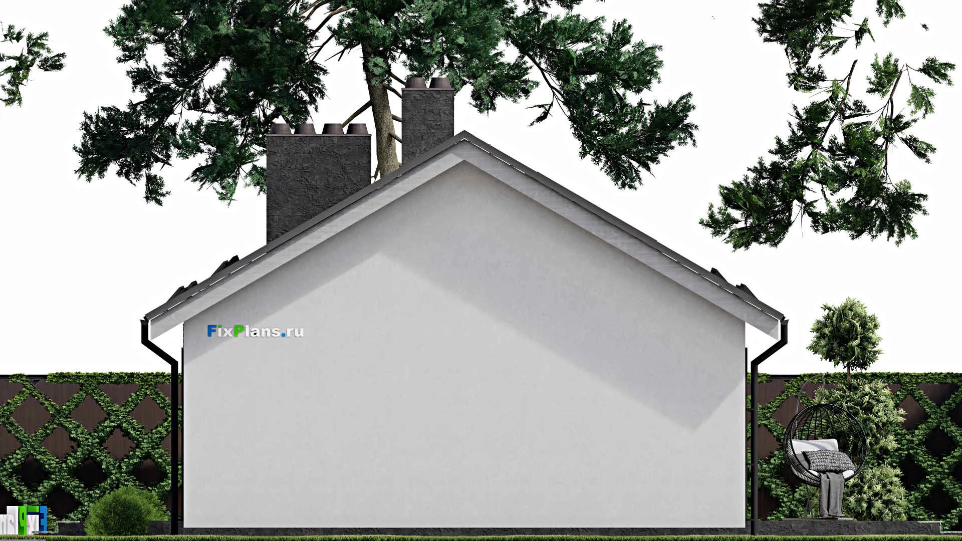 F-3329 - План одноэтажного дома 9 на 18, площадью 110 м² с 3 спальнями