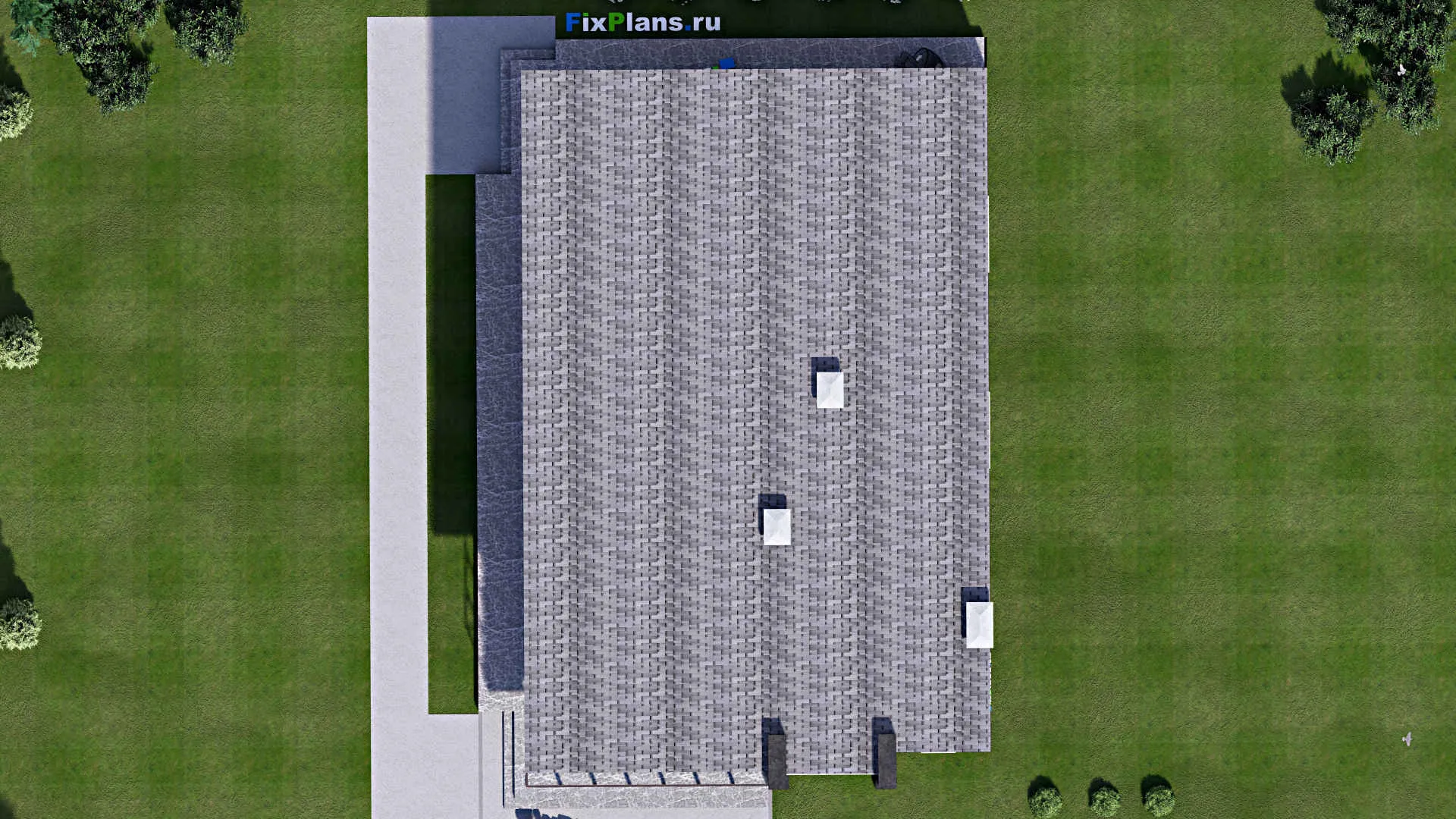 F-14822 - Планы двухэтажного дома 13 на 19, площадью 400 м² с террасой, балконом и 5 спальнями