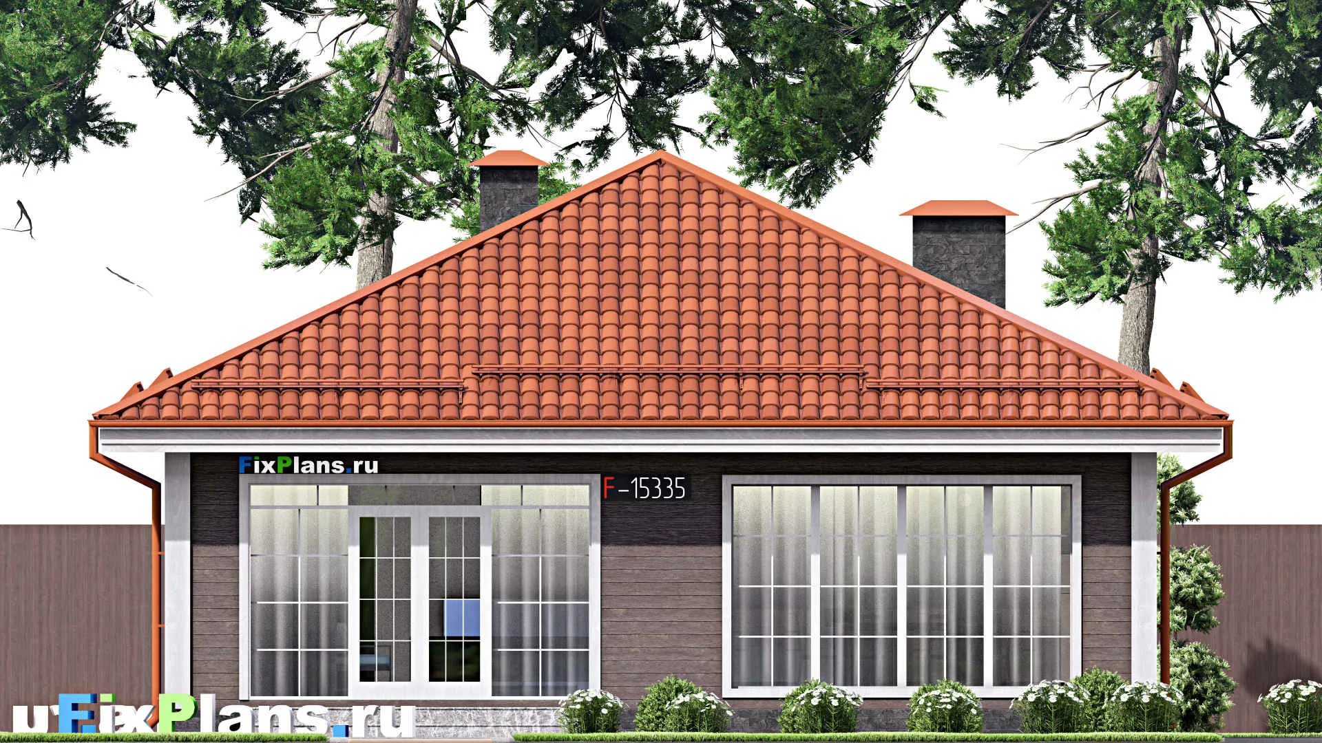 F-15335 - Проект бани 11 на 12, площадью 100 м² с комнатой отдыха и санузлом