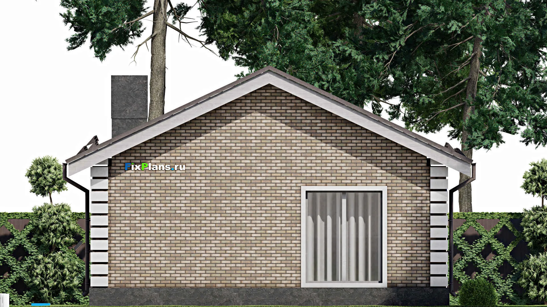 F-5381 - План одноэтажного дома 9 на 14, площадью 100 м² с 3 спальнями