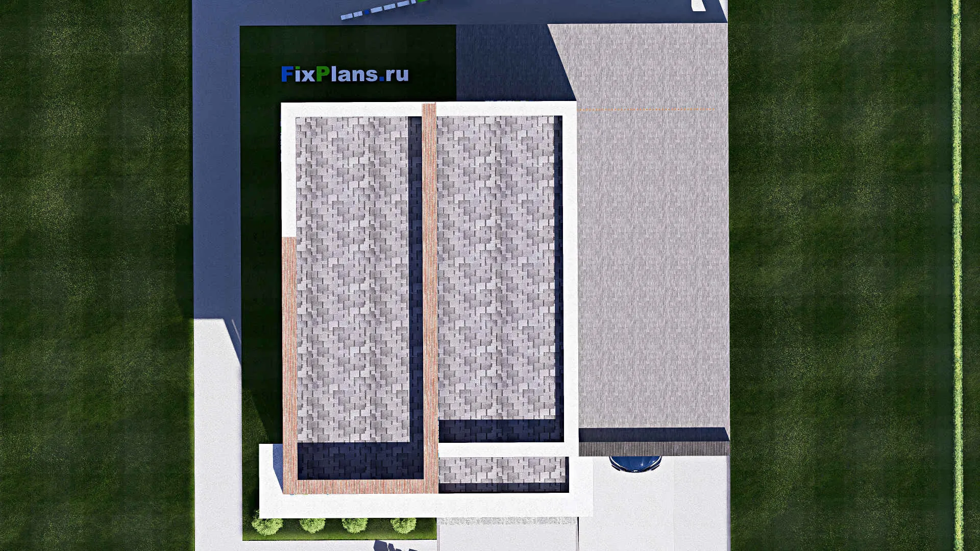 F-18386 - Проект двухэтажного дома 15 на 15, площадью 260 м² с балконом и 4 спальнями