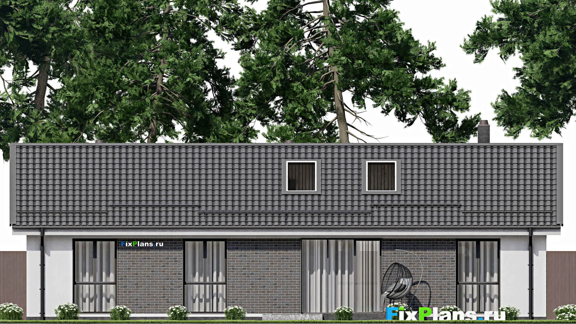 F-3329 - План одноэтажного дома 9 на 18, площадью 110 м² с 3 спальнями